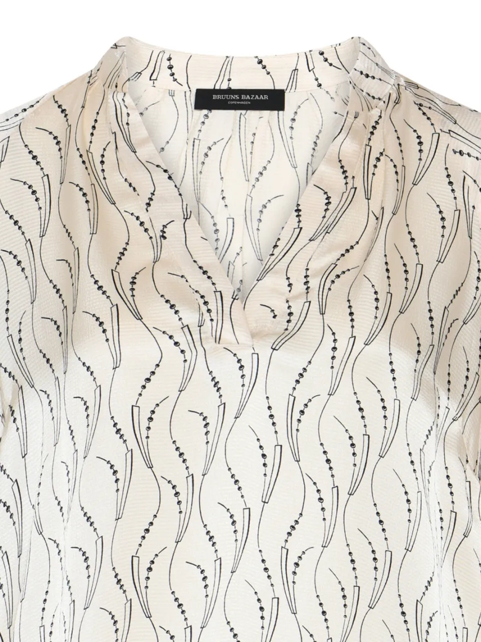Bruuns Bazaar viscose korte jurk met print - ecru, foto 5