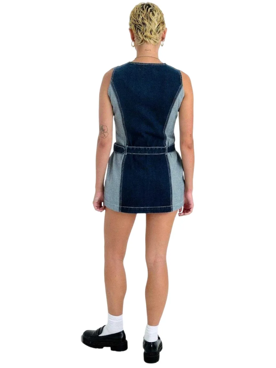 The Ragged Priest Dames Denim Ceintuur Mini Jurk (Indigo) Paars