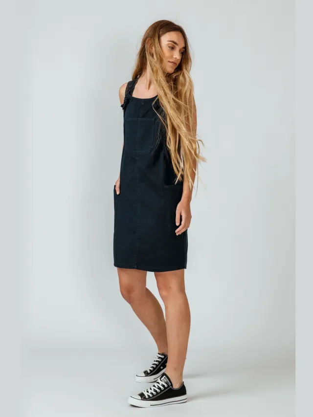 Skfk dames vegan Jurk Pinafore Marineblauw Extra donkerblauw