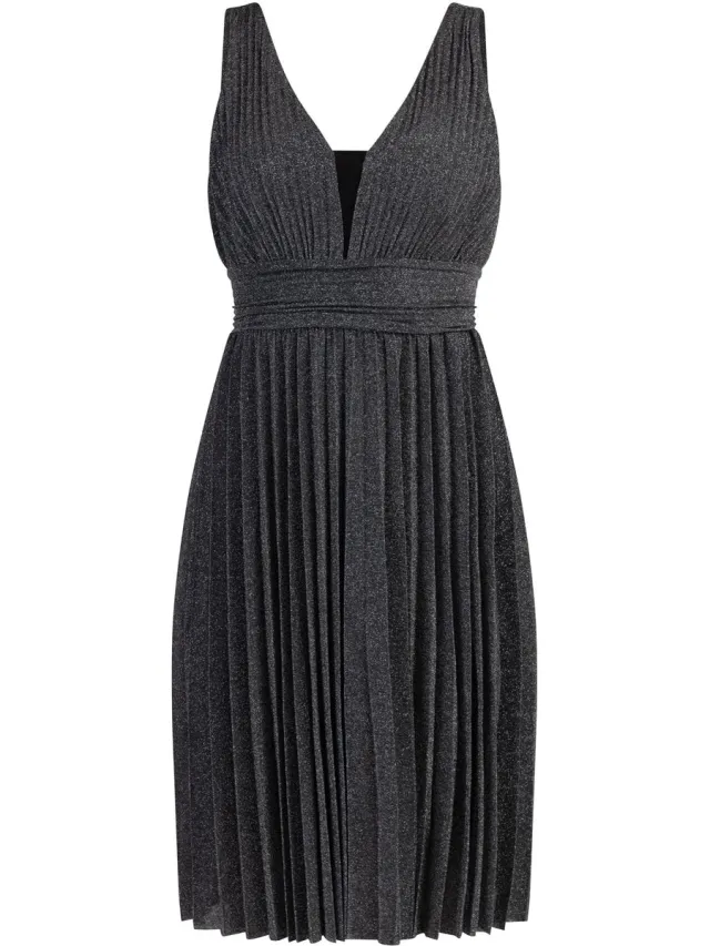 Faina midi-jurk zwart zilver