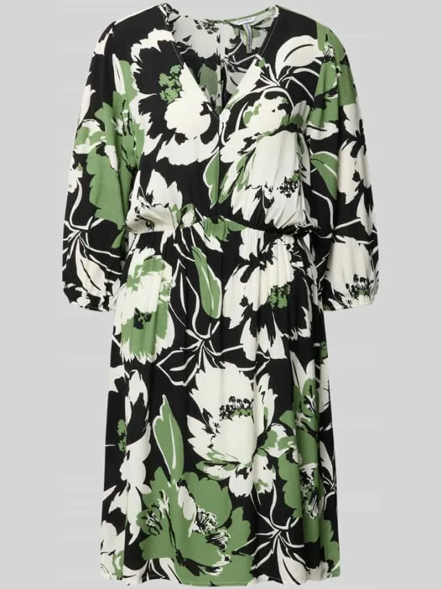 ZABAIONE Knie-lange jurk van viscose in all-over look model 'Fe44li' lichtgroen, foto 2