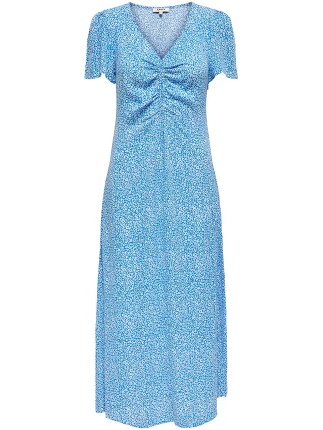 Only ONLANCONA SS V-NECK DRESS WVN - Meisjes - Maxi jurken French Blue