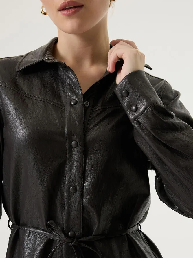 Garcia Bruine leather look jurk, foto 3