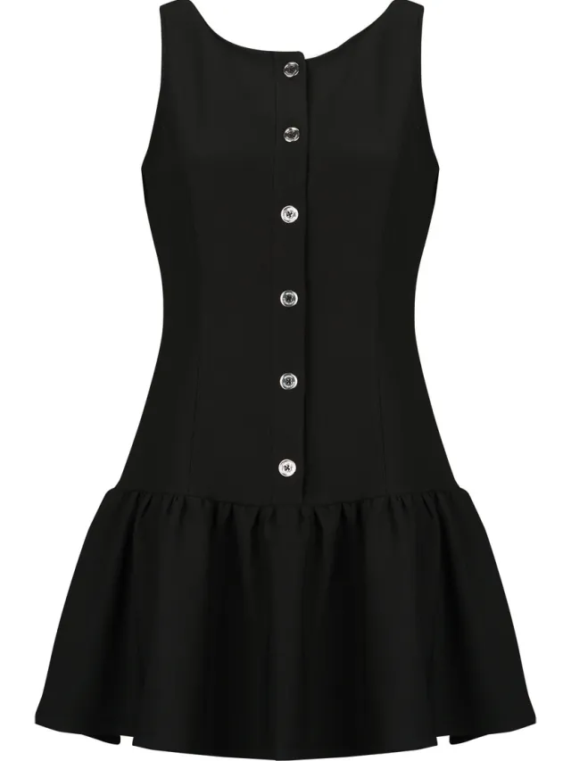 MICHAEL Michael Kors Korte Jurk MICHAEL Michael Kors BTN FNT DROP WAIST MINI Zwart