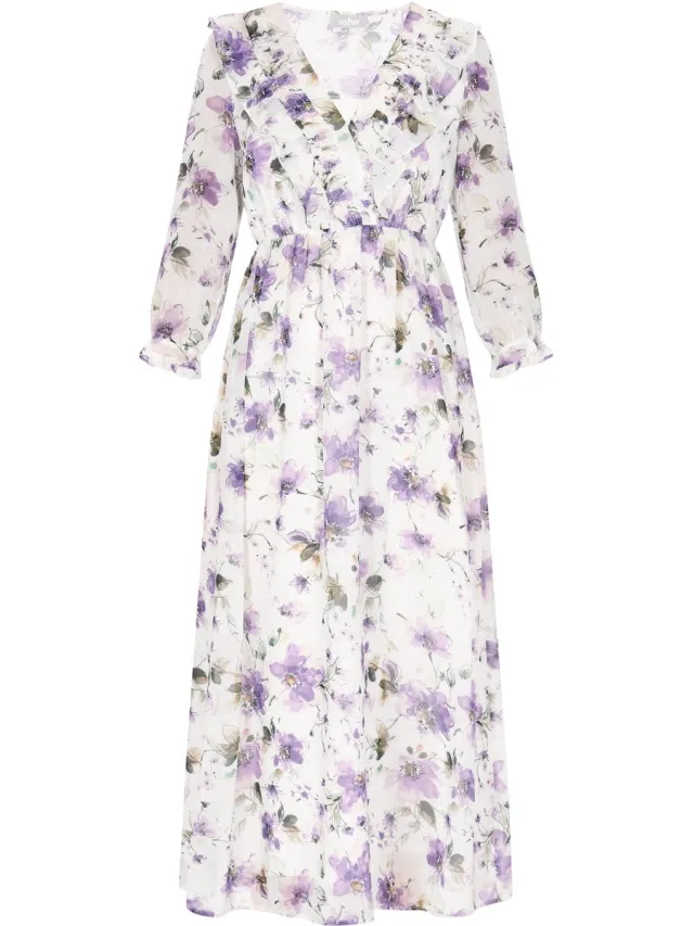 Usha jurk violet veelkleurig