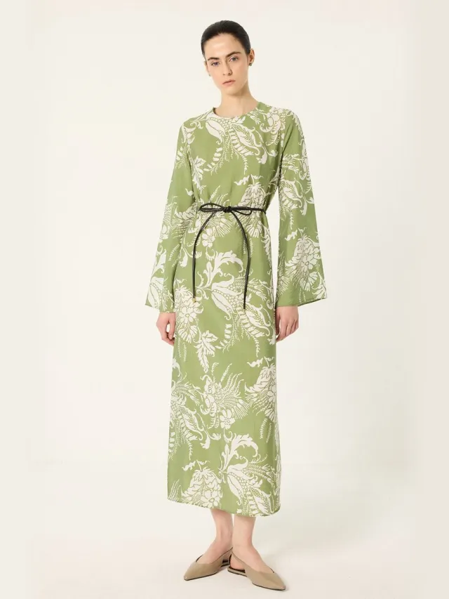 TOUCHÉ PRIVÉ Jurk met bloemenprint - Khaki - Dames