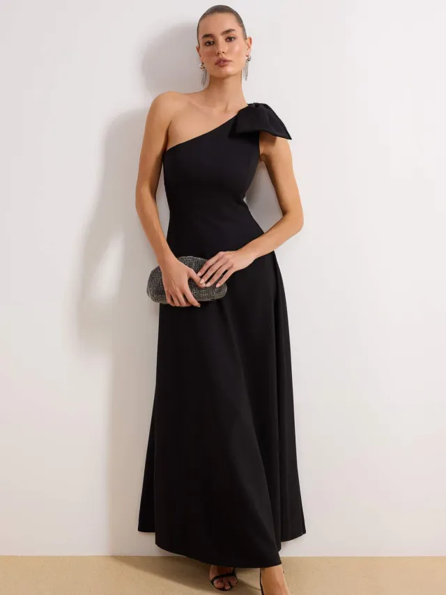 Trendyol TRENDYOLMİLLA Dames Zwart Effen Maxi Mouwloos Diploma-uitreiking / Gala A-lijn Avond & Gala Jurk