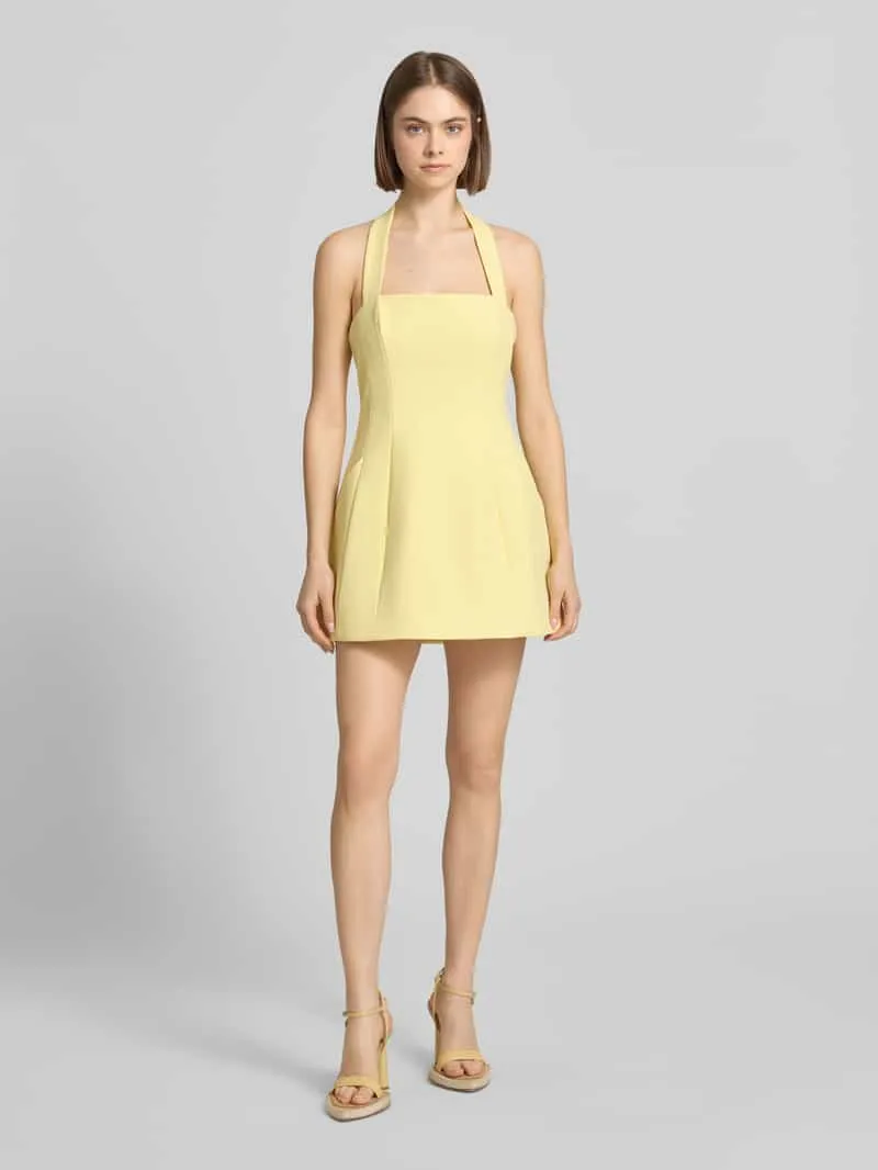 bardot Halter-cocktailjurk model 'NEVELLE HOURGLASS' Lichtgeel