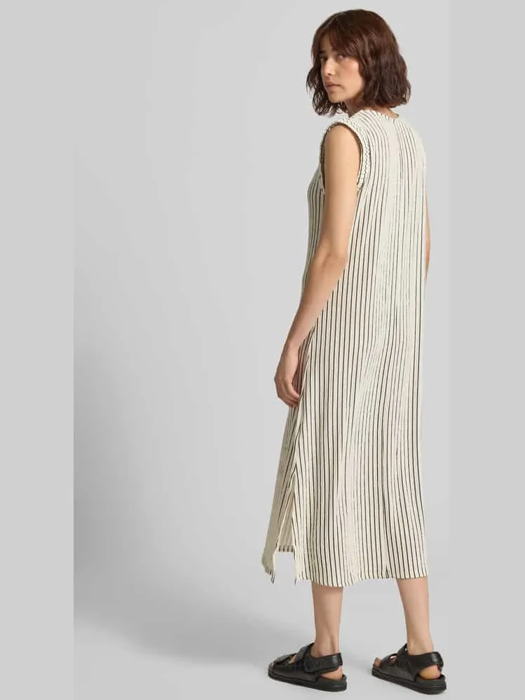 Zabaione midi-jurk met ronde hals model 'Ne44lly' ecru, foto 4