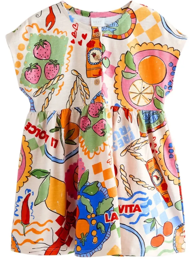 Next Meisjes - Jerseyjurk - Crème Bright Amalfi