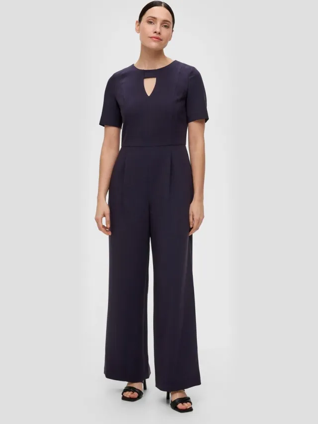 S.Oliver female - Jumpsuit met uitgesneden detail navy