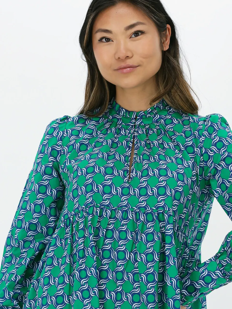 DEA KUDIBAL Dames Jurken Kindra Ns (co) - Dress With Balloon Sleeves - Groen, foto 4