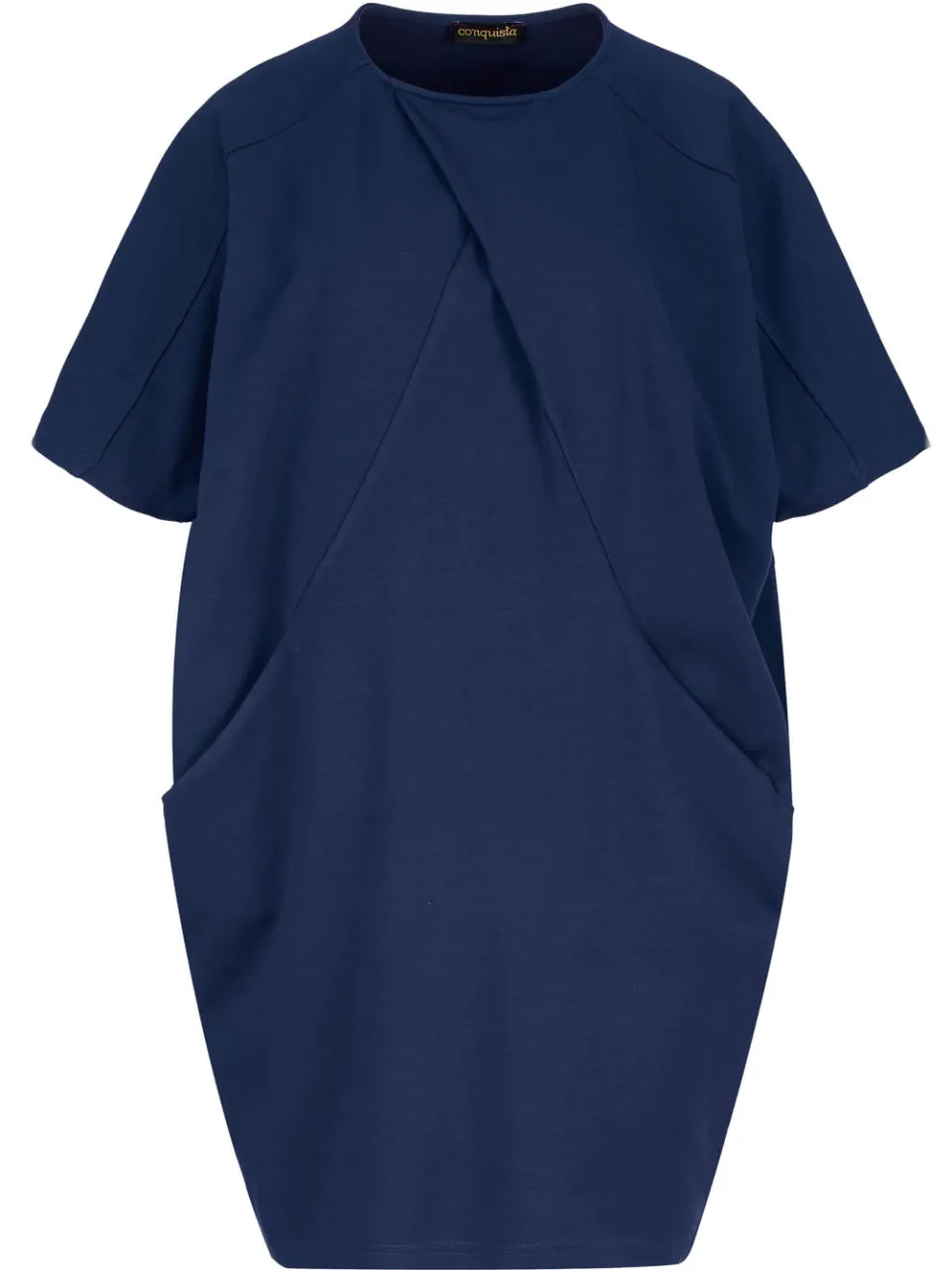 Conquista Dames Marineblauw Oversized Zware Jersey Jurk met Voorzakken, foto 2