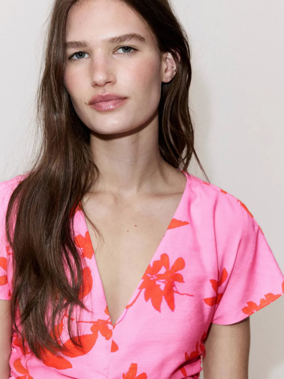 Mango viscose midi gebloemde jurk - roze, foto 5