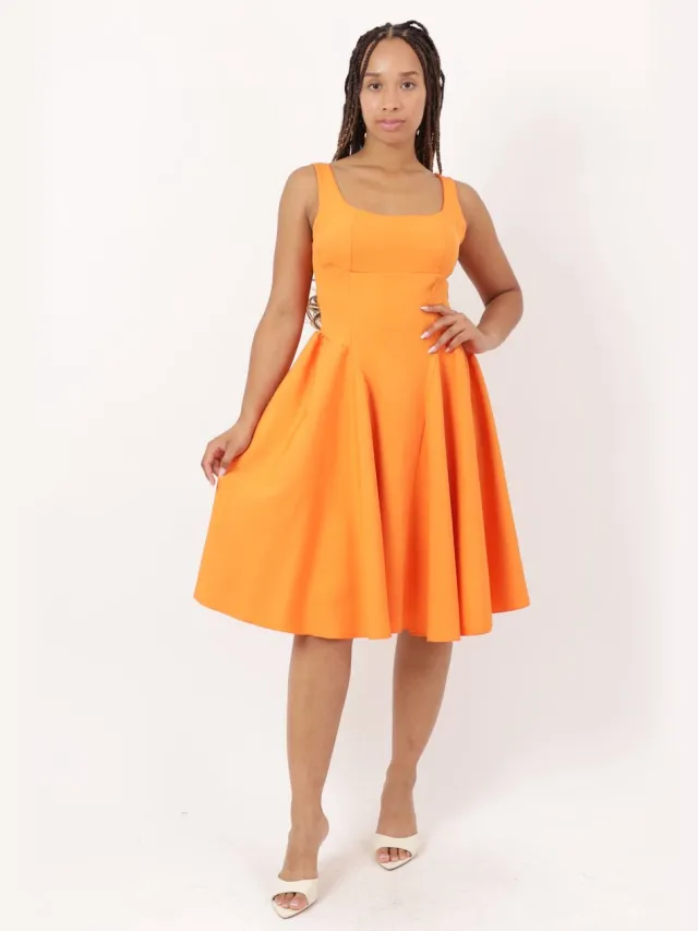 Elara Midikleid Orange