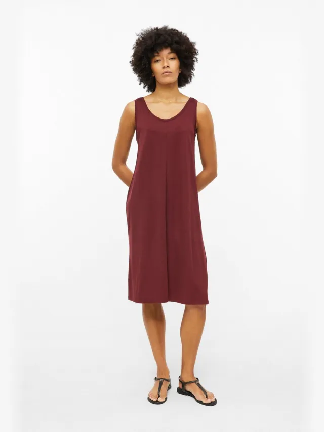S.Oliver female - Uitlopende jersey jurk bordeaux
