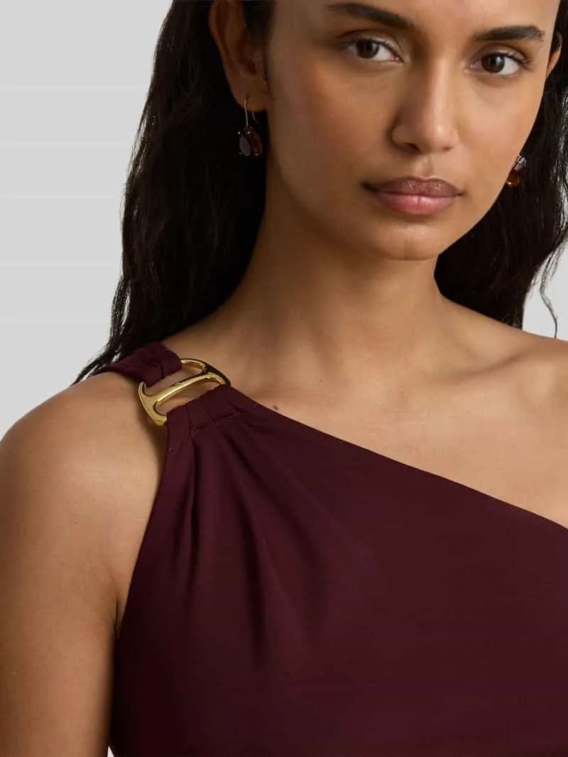 Lauren Ralph Lauren Nauwsluitende avondjurk met one-shoulder bordeaux, foto 3