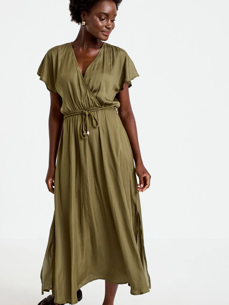 Cache Cache midi jurk met ceintuur - groen, foto 3