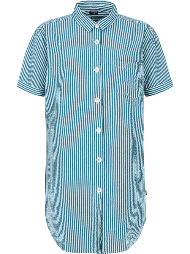 Protest Prtchava – Blousejurk Dames – Korte mouwen – Gestreept Surfing Blue