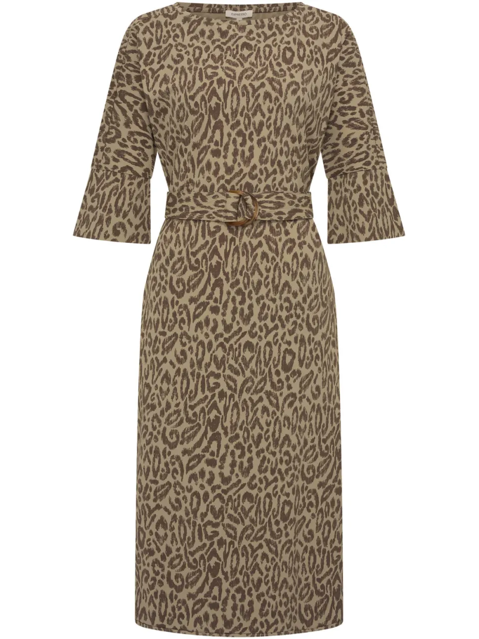 Expresso travelstof midi jurk met panterprint - bruin, foto 2