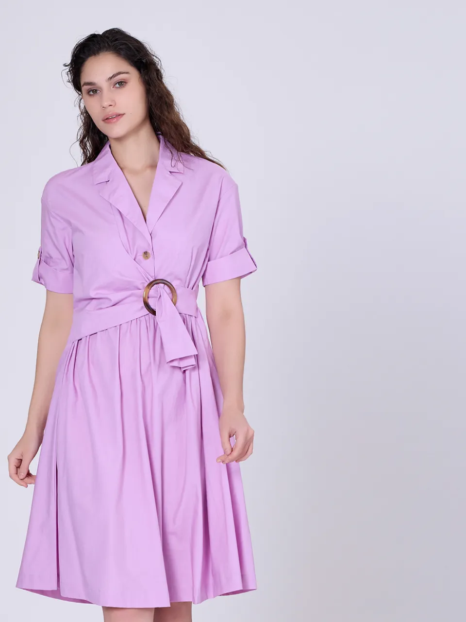 Smart & Joy Shirtjurk met asymmetrische riempaneel lila, foto 2