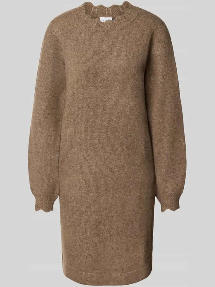 Vila NIKOLINA gebreide jurk taupe, foto 2