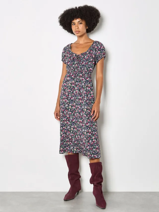 Apricot Midi-jurk met bloemenprint Purple / Multi