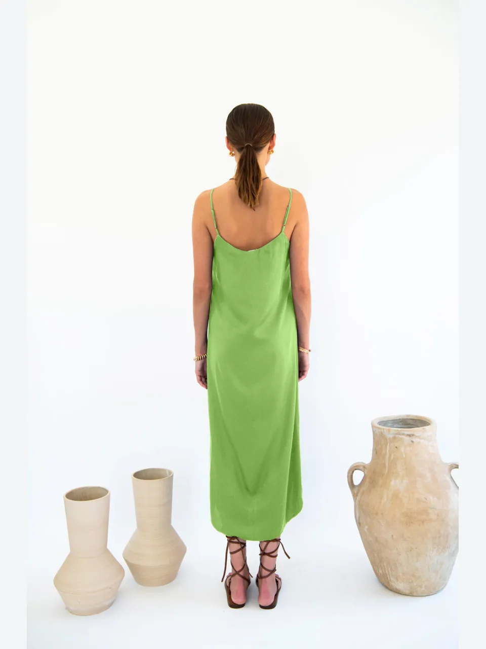 Neu Nomads dames vegan Slip Dress Easy Slip Smaragdgroen groen, foto 2