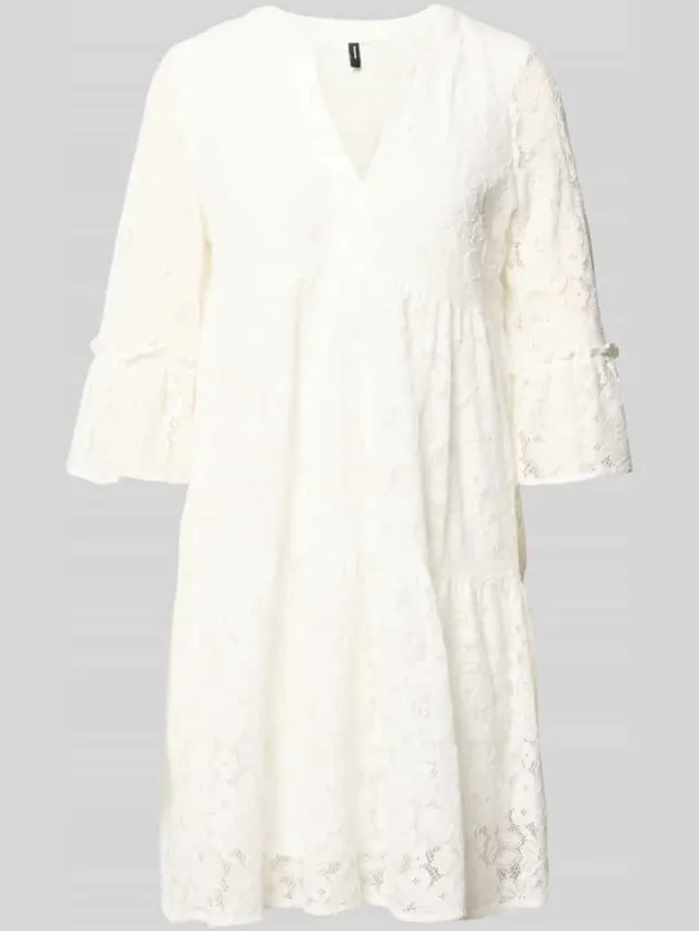 Vero Moda loose fit kanten jurk van katoenmix model 'HONEY' wit, foto 2