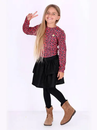B.Nosy Dilly gebloemde midi jurk roze zwart, foto 4
