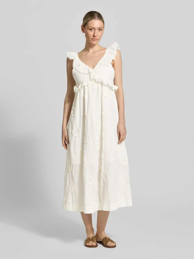 Yas Midijurk met volants model 'YASNAMA' Offwhite