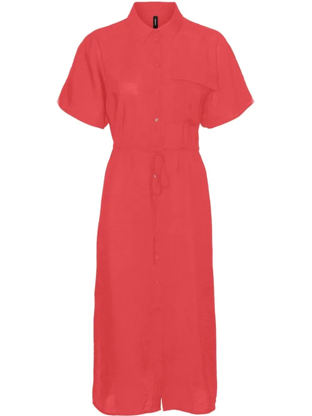 Vero Moda VMIRIS S/S SHIRT CALF DRESS WVN GA - Dames - Mini jurken Cayenne
