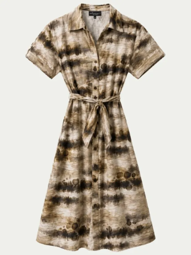 Elvira jurk Loiza - Faded horizon Multicolour