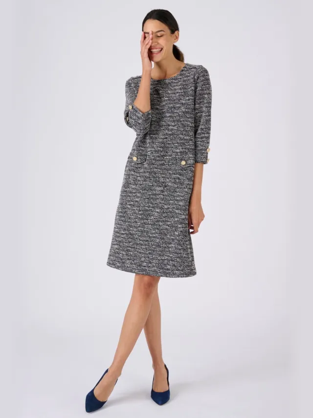 Damart Tweed jurk - Dames - Blauw - 52
