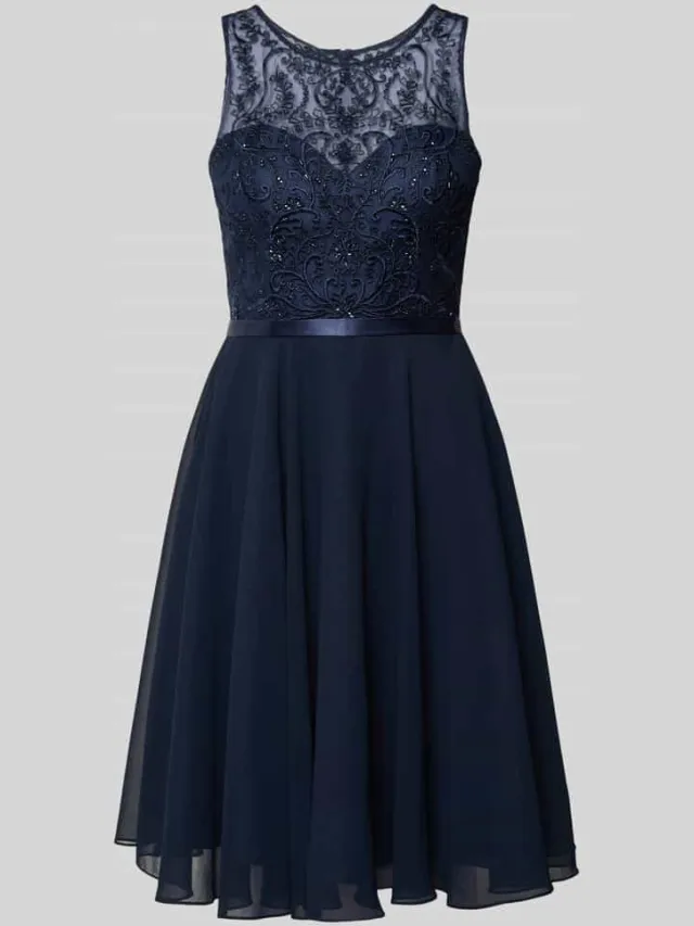 LUXUAR FASHION Cocktailjurk met strass-steentjes donkerblauw, foto 2
