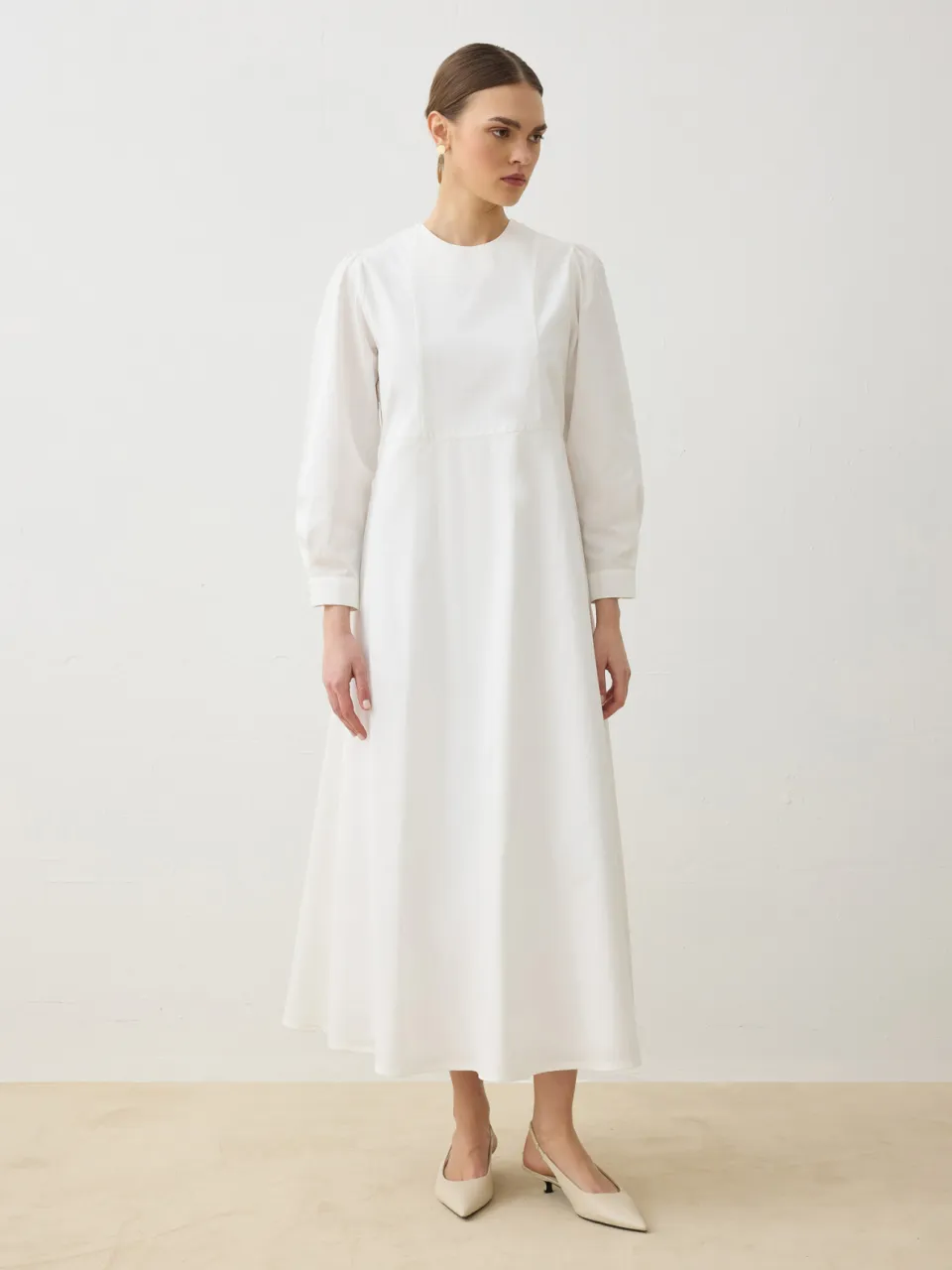 Modest Dress Refka wit, foto 2
