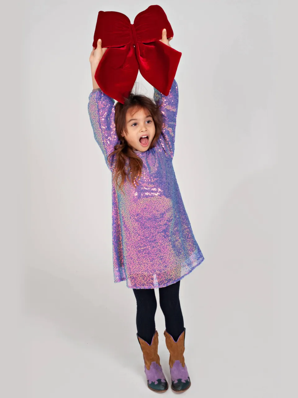 Jubel korte jurk met glitters lila, foto 7