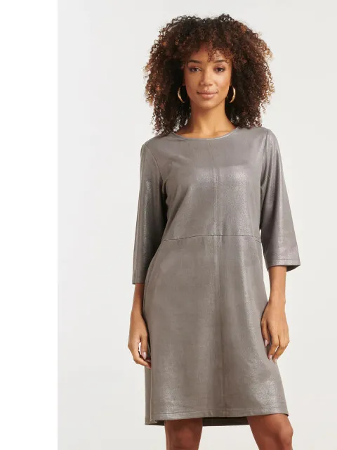 Smashed Lemon Dameslosvallende metallic jurk Zilver