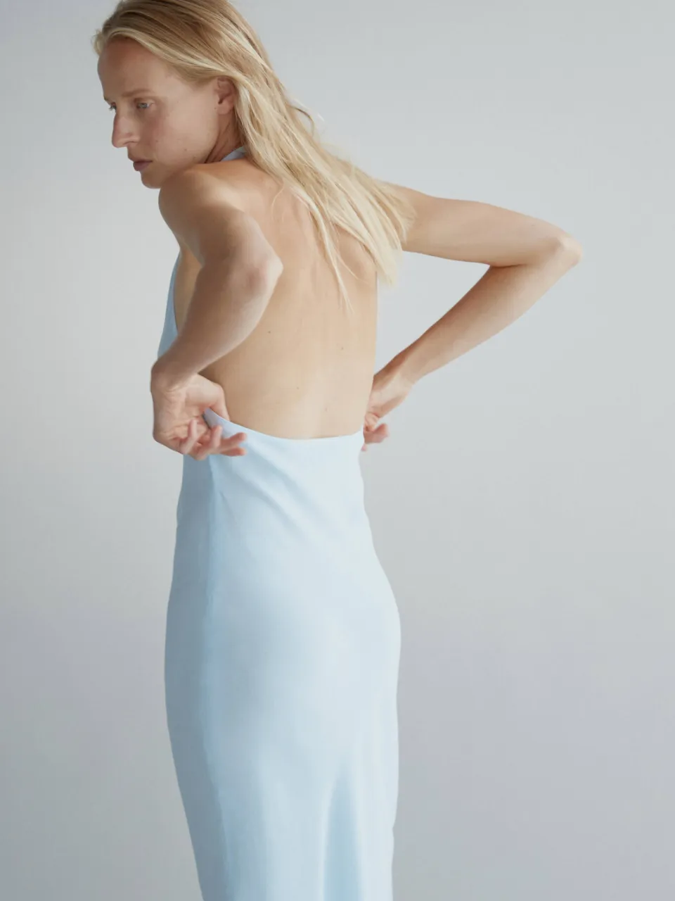 Mango halter midi jurk - lichtblauw, foto 5