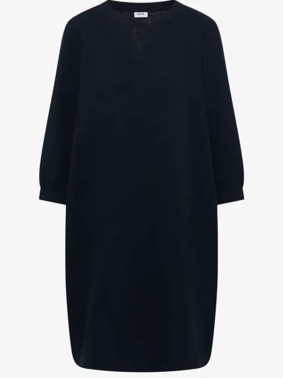 cecil Knielange jurk van mousseline blauw, foto 3
