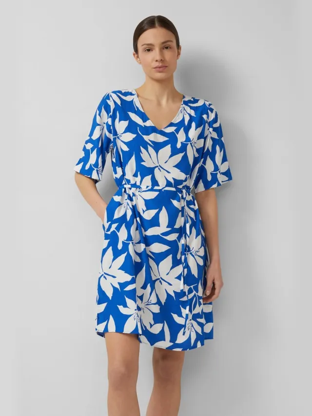 S.Oliver female - Gestructureerde jurk met riem koningsblauw
