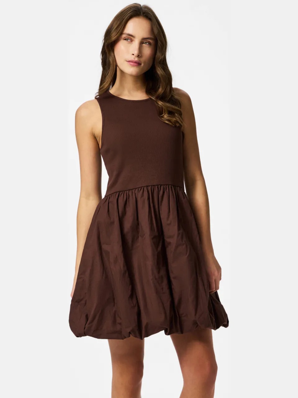 Pieces mini jurk bruin