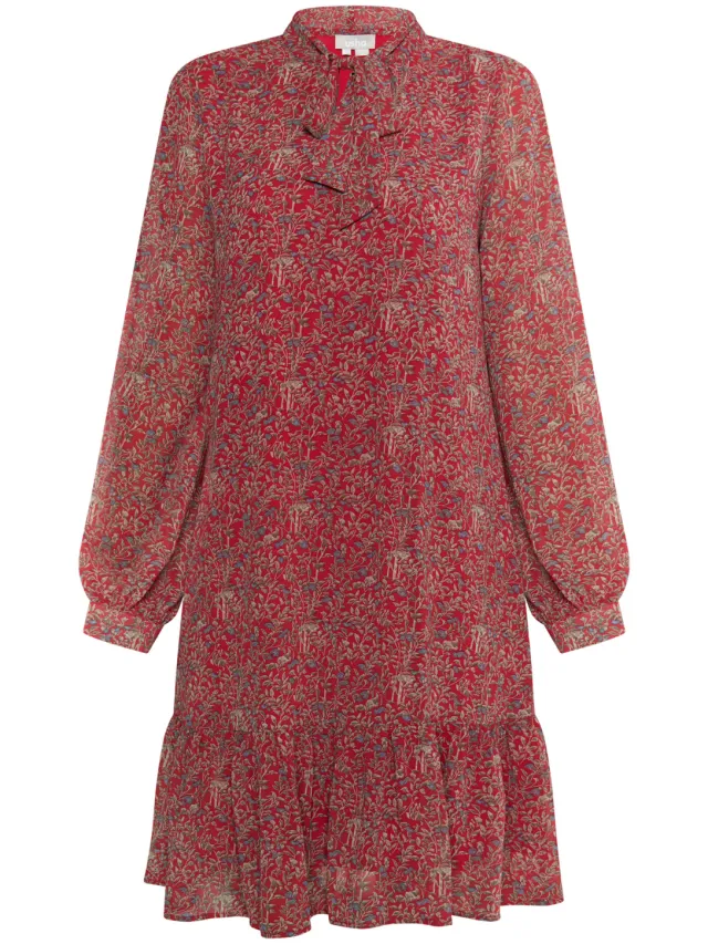Usha Midi-jurk met bloemenprint Dames Rood Veelkleurig, foto 2