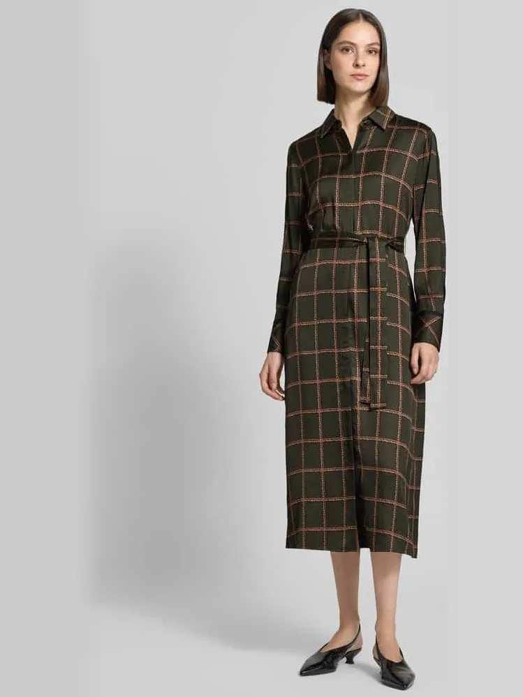 Marc Cain Overhemdjurk van pure viscose Kaki