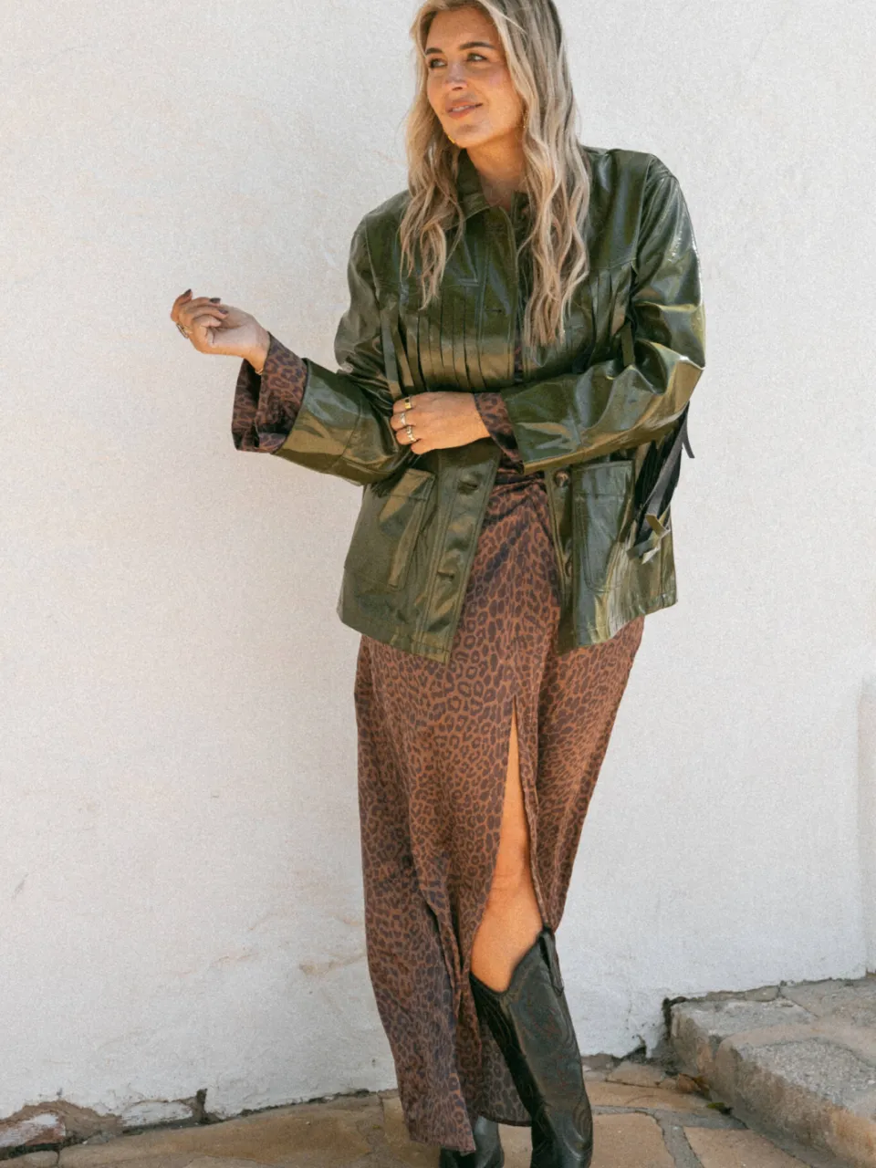 Bolina Island x Florine Hofstee maxi jurk met panterprint bruin, foto 5