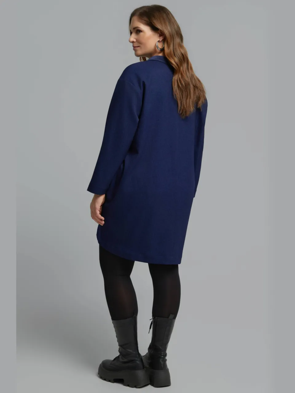Mat Fashion Plus Size korte sweatjurk - donkerblauw, foto 5