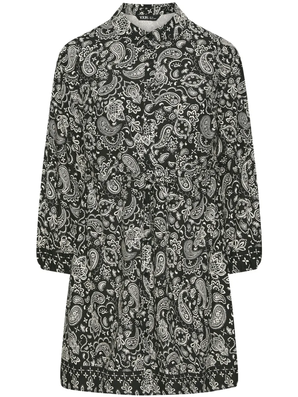 Yours Zwarte Minioverhemdjurk Met Paisleyprint, foto 4