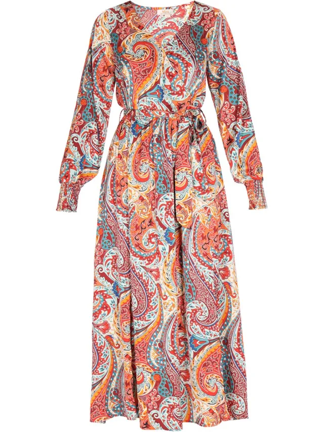 Usha jurk Oranje Veelkleurig