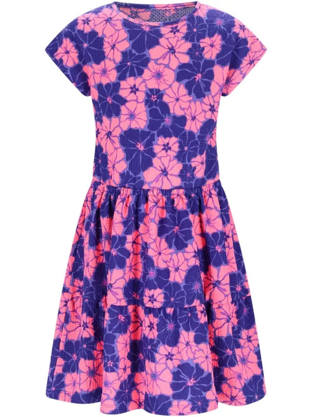 B.Nosy Y603-5847 Jurk blauw roze meisjes Cheery Flower