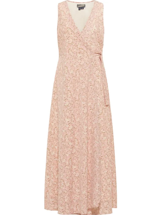 DREIMASTER Maxi-jurk met all-over print roze gebroken wit